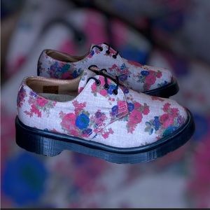 Dr. Martens Floral All Over Print Canvas Oxford Shoe